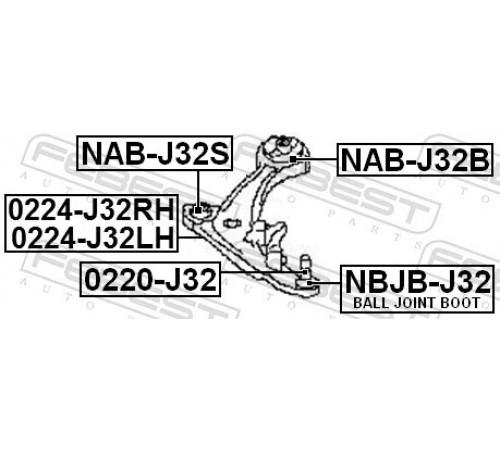 Опора, важіль підвіски NAB-J32S FEBEST