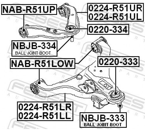 Опора, важіль підвіски NAB-R51UP FEBEST