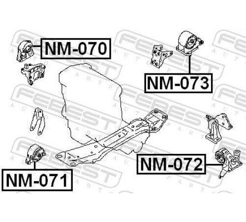 Опора, двигун NM-071 FEBEST