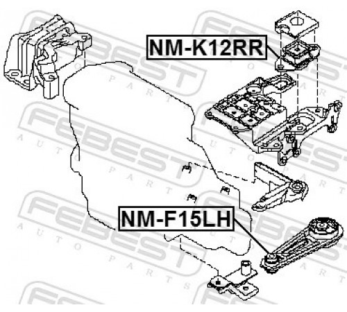 Опора, двигун NM-F15LH FEBEST