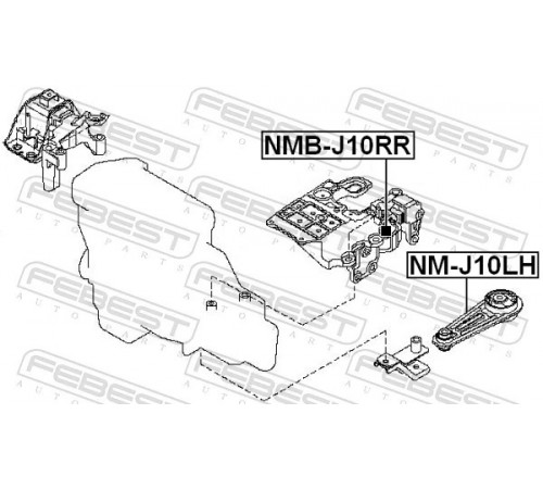 Опора, двигун NM-J10LH FEBEST