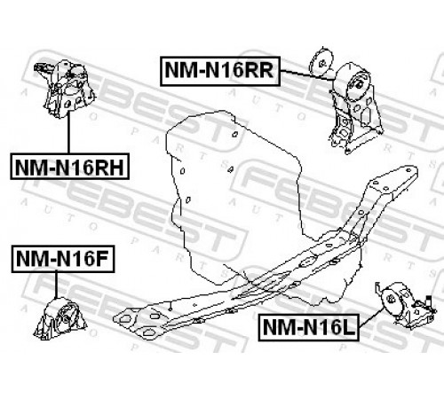 Опора, двигун NM-N16F FEBEST