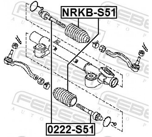 Гофрований кожух, механізм рульового керування NRKB-S51 FEBEST