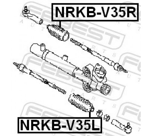Гофрований кожух, механізм рульового керування NRKB-V35R FEBEST