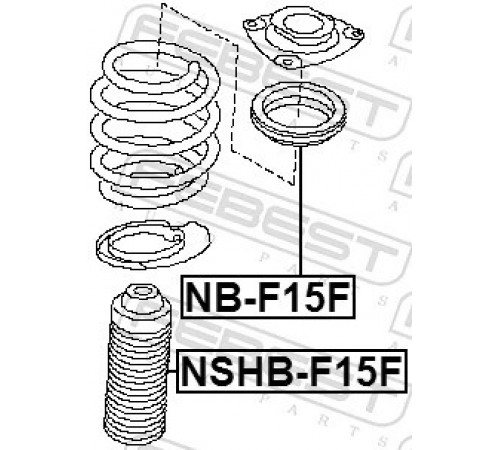 Захисний ковпачок/гофрований кожух, амортизатор NSHB-F15F FEBEST