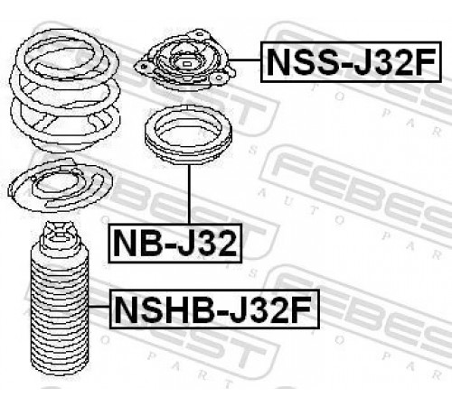 Захисний ковпачок/гофрований кожух, амортизатор NSHB-J32F FEBEST