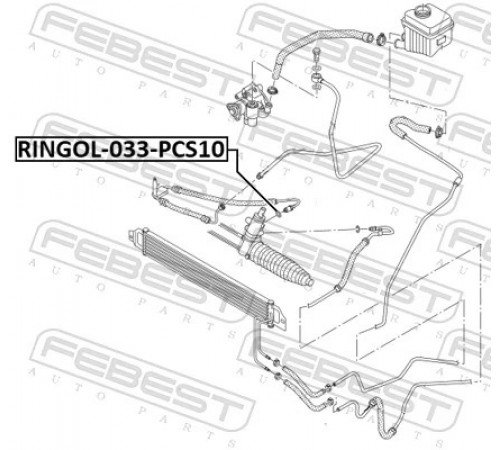 Ущільнювальне кільце вала, сервонасос RINGOL-033-PCS10 FEBEST