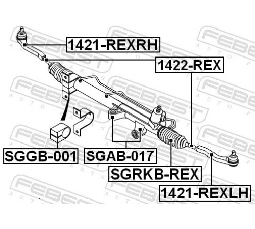 Гофрований кожух, механізм рульового керування SGRKB-REX FEBEST