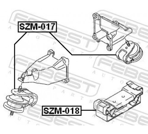 Опора, двигун SZM-018 FEBEST