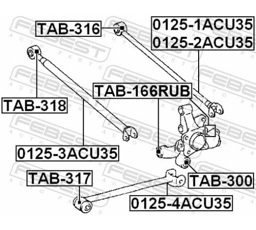 Опора, важіль підвіски TAB-166RUB FEBEST