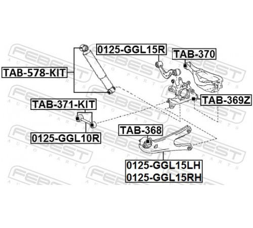 Опора, важіль підвіски TAB-368 FEBEST