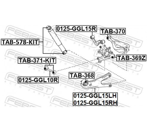 Опора, важіль підвіски TAB-370 FEBEST