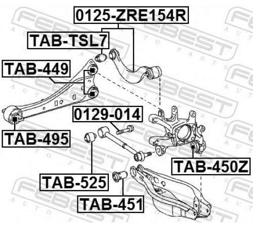 Опора, важіль підвіски TAB-495 FEBEST