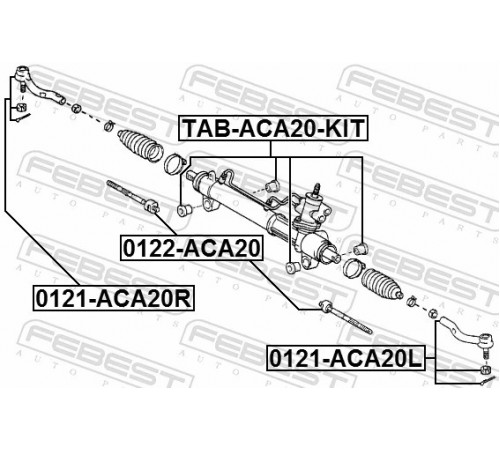 Опора, рульовий механізм TAB-ACA20-KIT FEBEST