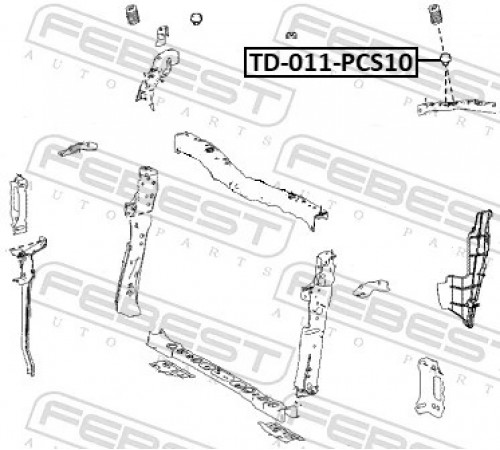 Буфер, капот TD-011-PCS10 FEBEST