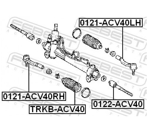 Гофрований кожух, механізм рульового керування TRKB-ACV40 FEBEST