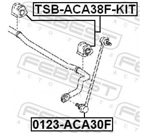 Ремонтний комплект, підшипник стабілізатора TSB-ACA38F-KIT FEBEST