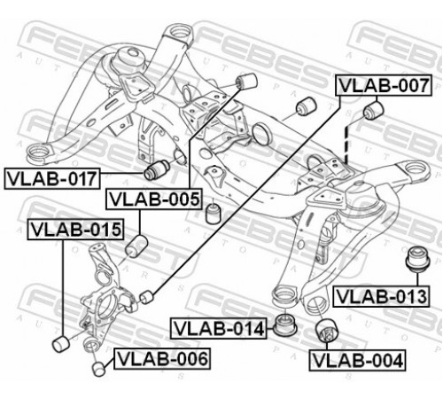 Опора, балка моста VLAB-014 FEBEST