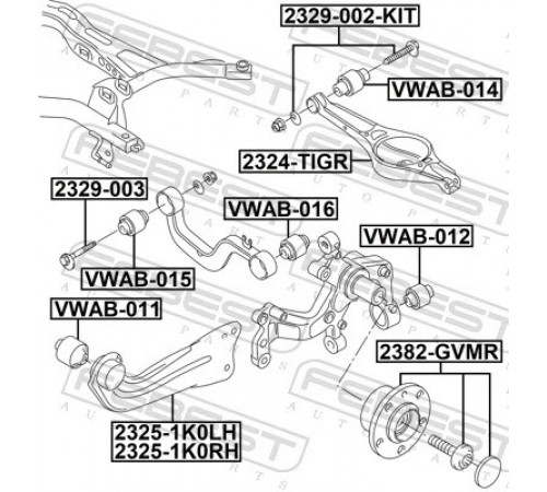 Опора, важіль підвіски VWAB-016 FEBEST