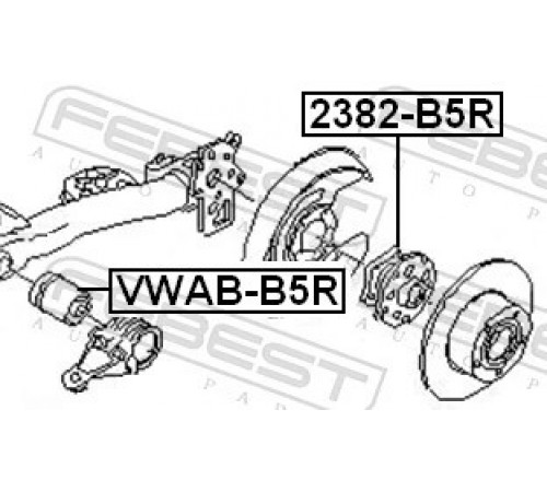 Опора, балка моста VWAB-B5R FEBEST