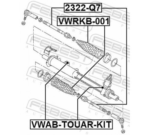 Опора, рульовий механізм VWAB-TOUAR-KIT FEBEST