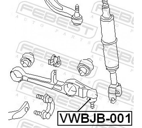 Ремонтний комплект, нижній/верхній кульовий шарнір VWBJB-001 FEBEST