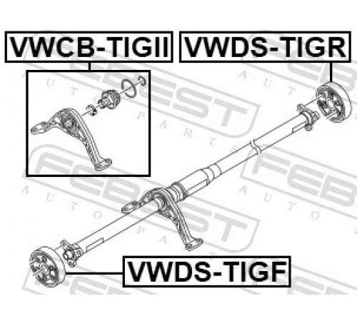 Підшипник, проміжний підшипник карданного вала VWCB-TIGII FEBEST