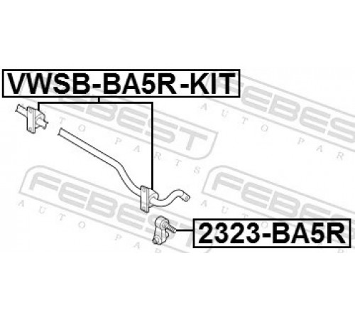 Ремонтний комплект, підшипник стабілізатора VWSB-BA5R-KIT FEBEST