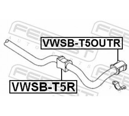 Опора, стабілізатор VWSB-T5OUTR FEBEST