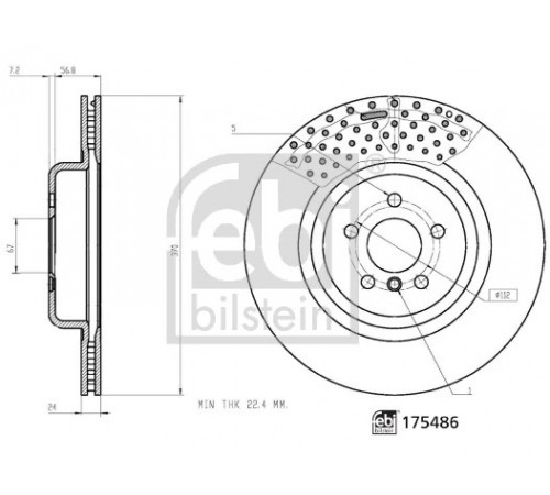 Гальмівний диск 175486 FEBI BILSTEIN