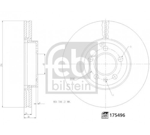 Гальмівний диск 175496 FEBI BILSTEIN
