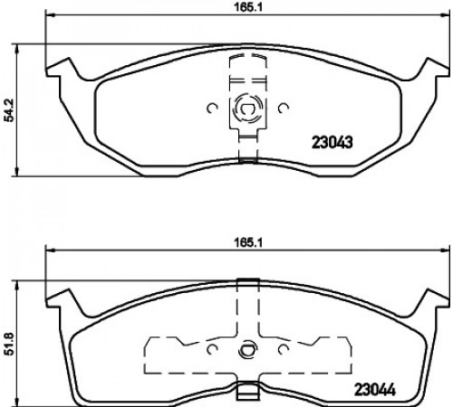 Комплект гальмівних накладок, дискове гальмо 8DB355007-941 HELLA PAGID