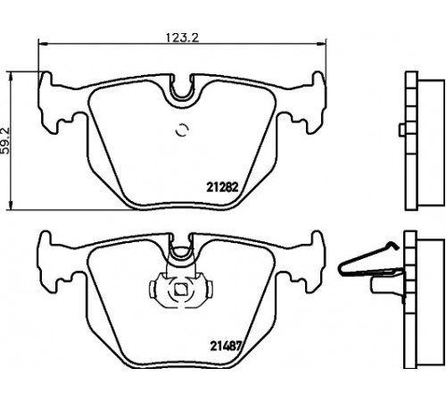 Комплект гальмівних накладок, дискове гальмо 8DB355008-091 HELLA PAGID