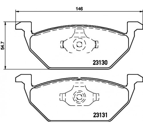 Комплект гальмівних накладок, дискове гальмо 8DB355008-591 HELLA PAGID