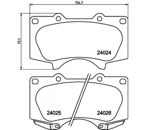 Комплект гальмівних накладок, дискове гальмо 8DB355010-491 HELLA PAGID