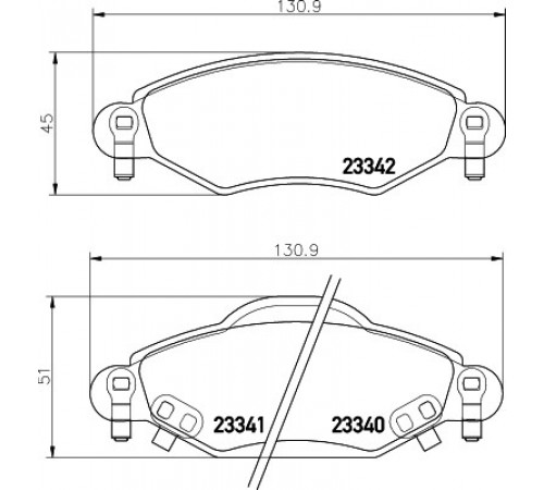 Комплект гальмівних накладок, дискове гальмо 8DB355010-791 HELLA PAGID