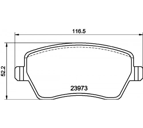 Комплект гальмівних накладок, дискове гальмо 8DB355010-851 HELLA PAGID
