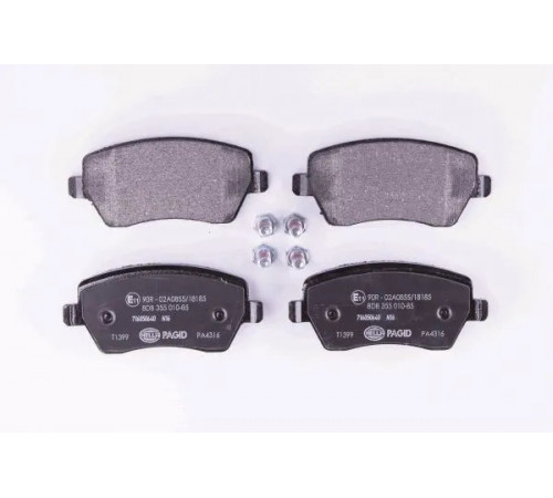 Комплект гальмівних накладок, дискове гальмо 8DB355010-851 HELLA PAGID