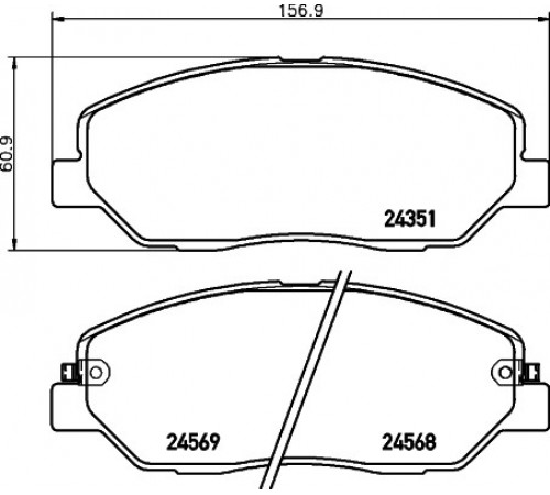 Комплект гальмівних накладок, дискове гальмо 8DB355012-371 HELLA PAGID