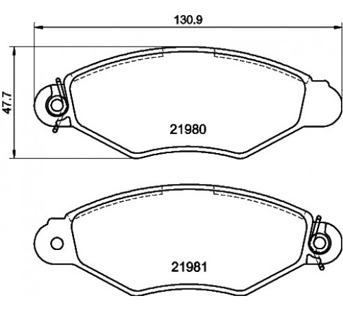 Комплект гальмівних накладок, дискове гальмо 8DB355012-711 HELLA PAGID