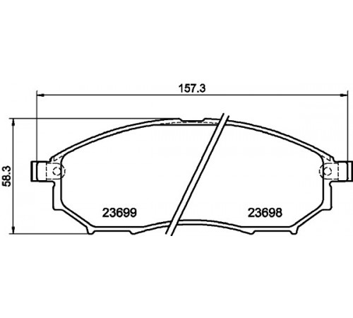Комплект гальмівних накладок, дискове гальмо 8DB355013-141 HELLA PAGID