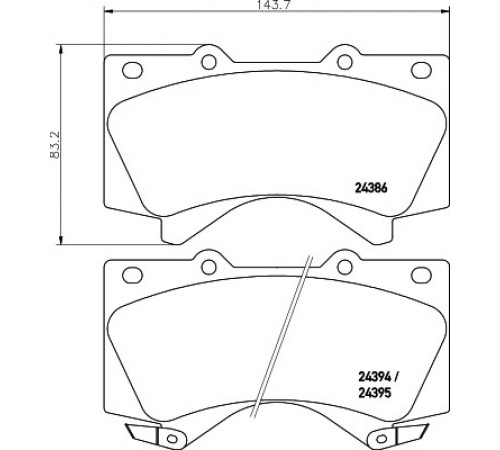 Комплект гальмівних накладок, дискове гальмо 8DB355013-151 HELLA PAGID