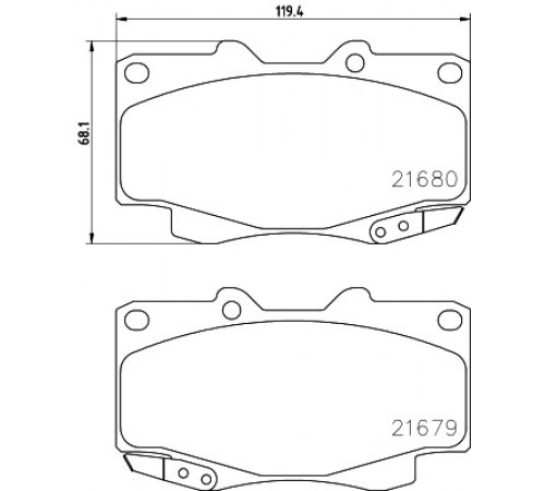 Комплект гальмівних накладок, дискове гальмо 8DB355013-481 HELLA PAGID