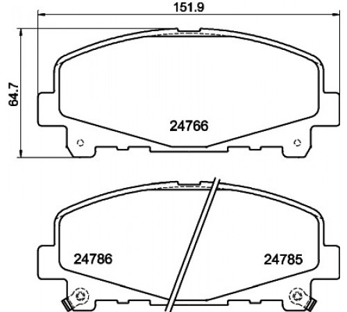 Комплект гальмівних накладок, дискове гальмо 8DB355013-881 HELLA PAGID