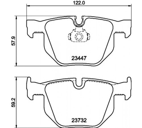 Комплект гальмівних накладок, дискове гальмо 8DB355013-941 HELLA PAGID