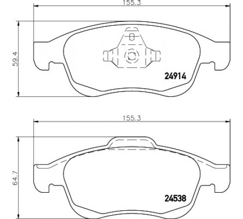 Комплект гальмівних накладок, дискове гальмо 8DB355014-791 HELLA PAGID