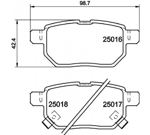Комплект гальмівних накладок, дискове гальмо 8DB355014-991 HELLA PAGID