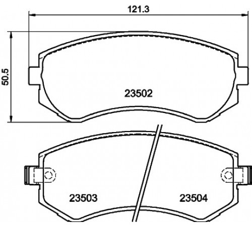 Комплект гальмівних накладок, дискове гальмо 8DB355017-201 HELLA PAGID