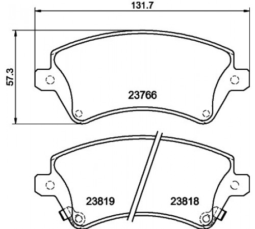 Комплект гальмівних накладок, дискове гальмо 8DB355017-241 HELLA PAGID