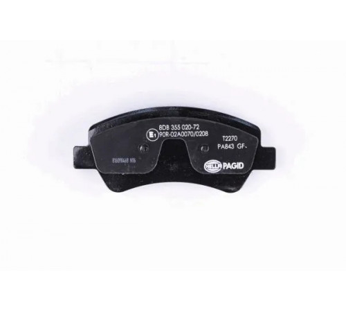 Комплект гальмівних накладок, дискове гальмо 8DB355020-721 HELLA PAGID